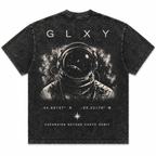 GLXY Mission 001 Orbit 1 acid wash black t-shirt featuring astronaut graphic and expansion beyond earth orbit artwork