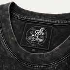 GLXY Orbit 1 custom woven neck label inside heavyweight premium t-shirt